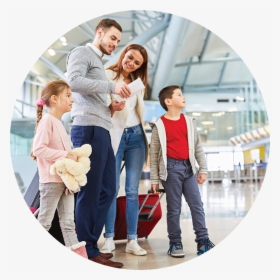 Travel - Family At Airport, HD Png Download, Transparent PNG