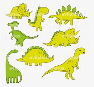 Dinosaur Drawing Vector And Stock Photo - Cartoon, HD Png Download, Transparent PNG