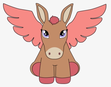 Pegasus Png Free Background - Clipart Female Donkey, Transparent Png, Transparent PNG