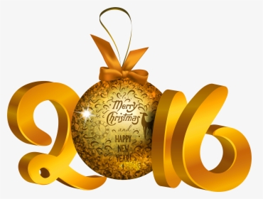 Yellow 2016 Decoration Png Clipart - 2016 New Year Png, Transparent Png, Transparent PNG