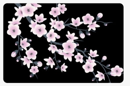 Cherry Blossoms Sakura Floral Pink Black Doormat - Floral Crop Top Png, Transparent Png, Transparent PNG