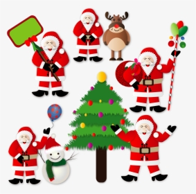 Clipart Christmas Santas Cute Snowman Clip Art Snowmen - Christmas Santas, HD Png Download, Transparent PNG