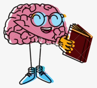 Reading Cartoon Icons By - Cute Brain Clipart Transparent, HD Png Download, Transparent PNG