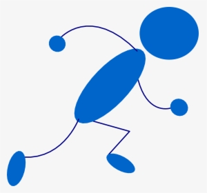 Blue Stick Man Running, HD Png Download, Transparent PNG