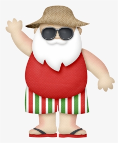 Sunny Holidays Clip Art - Clip Art Santa On The Beach, HD Png Download, Transparent PNG