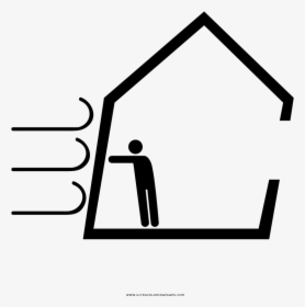 Wind Blowing House Coloring Page - Sign, HD Png Download, Transparent PNG