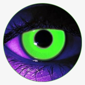 #eye #eyeball #eyelashes #eyelash #greenandpurple #green - Glowing Green Contacts, HD Png Download, Transparent PNG