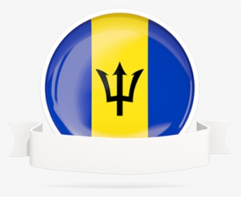Flag With Empty Ribbon - Barbados Flag, HD Png Download, Transparent PNG