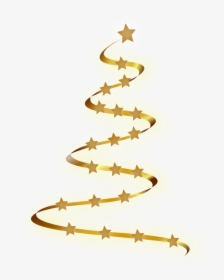 Transparent Gold Christmas Tree With Green Stars Png - Christmas Tree Gold Png, Png Download, Transparent PNG