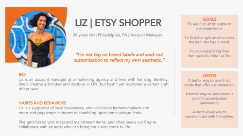 Shopper Liz - User Persona For Etsy, HD Png Download, Transparent PNG