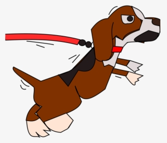 Cartoon Dog On A Leash No Background, HD Png Download, Transparent PNG
