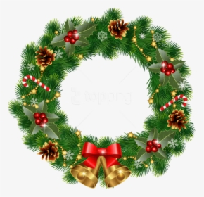 Free Png Christmas Wreath With Bells Png Images Transparent, Png Download, Transparent PNG