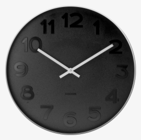 Black Wall Clock By Karlsson By Present Time - Zegar Ścienny 50 Cm Czarny, HD Png Download, Transparent PNG