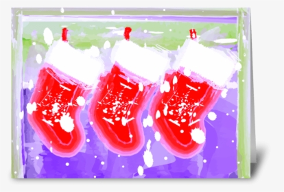Christmas Stockings Of Joy Greeting Card - Greeting Card, HD Png Download, Transparent PNG