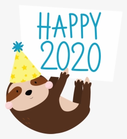 Happy New Year Sloth 2020, HD Png Download, Transparent PNG