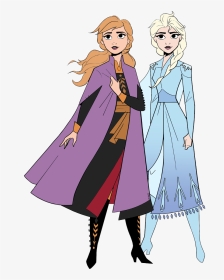 Frozen 2 Coloring Pages Elsa And Anna, HD Png Download, Transparent PNG