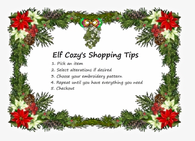 Elf Cozy S Shopping Tips - Christmas Border For Cards, HD Png Download, Transparent PNG