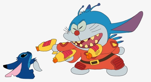 Gambar Stitch Vs Doraemon, HD Png Download, Transparent PNG