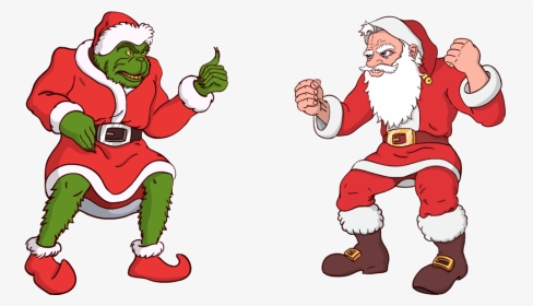Illustrations Color Digital Painting - Clipart Grinch And Santa, HD Png Download, Transparent PNG