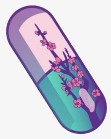 #aesthetic #vaporwave #sakura #pill #medication #pink - Vaporwave Pill, HD Png Download, Transparent PNG