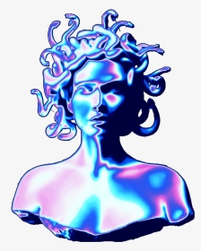 #holo #holodescence #medusa #sculpture #roman #greek - Medusa Vaporwave, HD Png Download, Transparent PNG