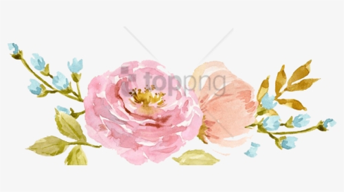 Watercolor Flowers Png Peach Free Png Transparent Watercolor - Transparent Transparent Background Watercolor Flowers, Png Download, Transparent PNG