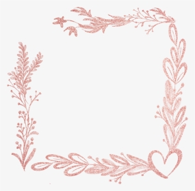 #floral #love #heart #leaf #rosegold #glitter #frame - Love, HD Png Download, Transparent PNG