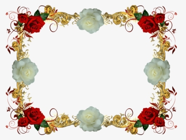 Red Clipart Flower Transparent - White Rose Frame Png, Png Download, Transparent PNG