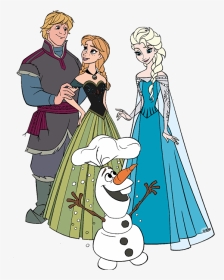 Anna, Elsa, Kristoff And Olaf - Frozen Elsa Anna Olaf Kristoff, HD Png Download, Transparent PNG