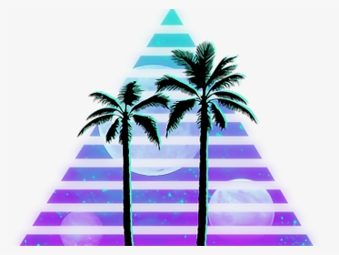 Transparent Vaporwave Png - Palm Tree Silhouette Clip Art, Png Download, Transparent PNG
