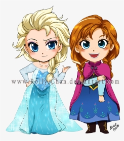 Elza Y Anna Pinterest - Chibi Elsa And Anna, HD Png Download, Transparent PNG