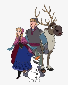 Anna, Kristoff, Olaf And Sven - Cartoon, HD Png Download, Transparent PNG