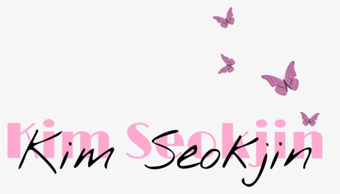 #kimseokjin #jin #seokjin #butterfly #pink #name #aesthetic - Calligraphy, HD Png Download, Transparent PNG