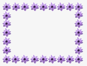 Transparent Purple Flower Border Png - Moldura Florzinha Png, Png Download, Transparent PNG