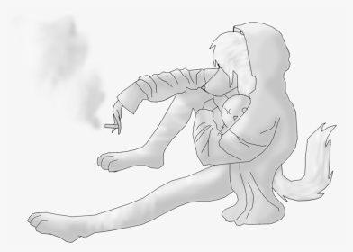 By The Original Bloody - Smoking Pose Drawing, HD Png Download, Transparent PNG