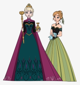 Disney Frozen Clip Art Image 2 - Elsa And Anna At Coronation, HD Png Download, Transparent PNG