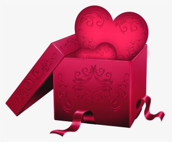 Transparent Gift Box With Heart Png Clipart - Valentine Gift Box Png Transparent, Png Download, Transparent PNG