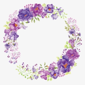 Floral Frame Png - Purple Flower Wreath Png, Transparent Png, Transparent PNG