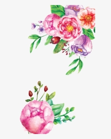 Free Icons Png Pink Floral Watercolor Transparent - Pink Floral Watercolor Transparent, Png Download, Transparent PNG