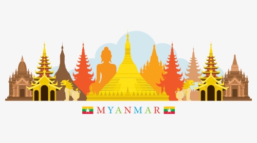 Myanmar Skyline Png, Transparent Png, Transparent PNG
