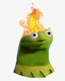 #fire #kermit #derpface #stupidfriends #mylife @lazylooks - Derp Kermit The Frog, HD Png Download, Transparent PNG