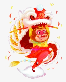China Lion Dance Chinese New Year Monkey - 新年 启动 App, HD Png Download, Transparent PNG
