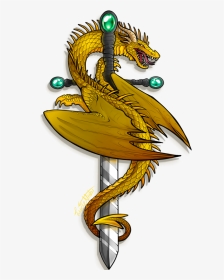 Dragon Wings Wrapped Around Sword, HD Png Download, Transparent PNG