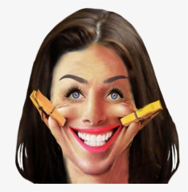 #clip #clothespin #smile #laugh #funny #funnyface #portrait - Someone Fake Smile, HD Png Download, Transparent PNG