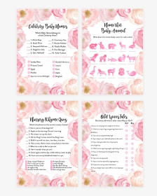 Blush Pink Floral Baby Shower Game Pack - Wedding Invitation, HD Png Download, Transparent PNG