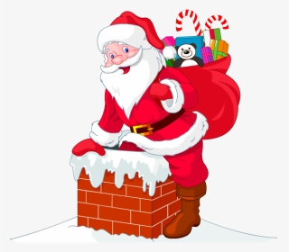 Hd Christmas Stickers Messages Sticker-1 - Santa Claus In Chimney Png, Transparent Png, Transparent PNG