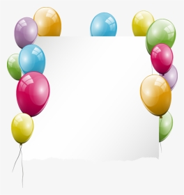 Transparent Happy Birthday Balloons Clipart - Birthday Balloons Corner Frame Png, Png Download, Transparent PNG