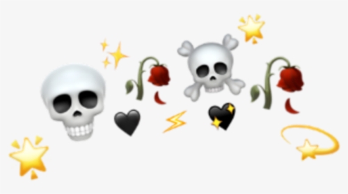 #esqueleton #star #heart #flower #emoji #crown #tumblr - Skull, HD Png Download, Transparent PNG