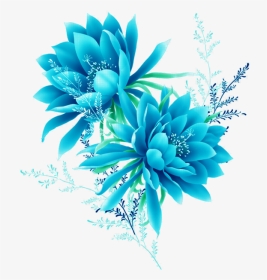 Transparent Blue Flower Border Clipart - Blue Flowers Png, Png Download, Transparent PNG