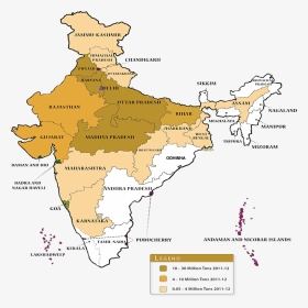 Wheat Cultivation In India Map    Width - Wheat Grown In India, HD Png Download, Transparent PNG